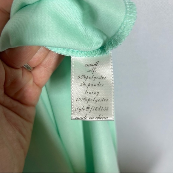 Alya | Strapless Floral Lace Light Blue Teal Aqua Sweetheart Midi Dress Size XS - Picture 10 of 13